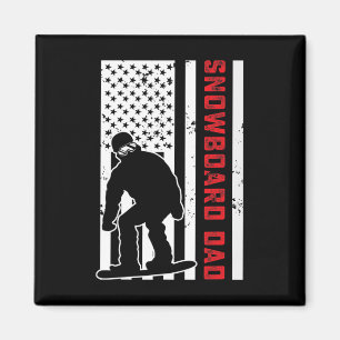 Íman Bandeira Americana Snowboard Pai Snowboarder Papa