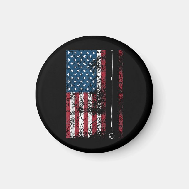 Íman Bandeira Americana Taco de Bilhar Jogo de Mesa Div (Frente)