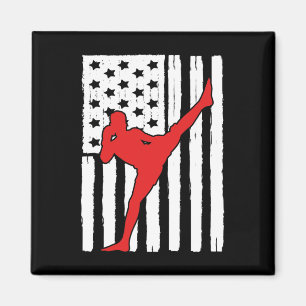 Íman Bandeira Americana Tema Muay Thai Design Gráfico K