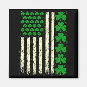 Íman bandeira americana trevos irlandeses homens dia de