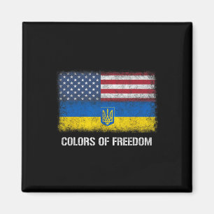 Íman Bandeira Americana Ucrânia Ucraniana Cores Dos EUA