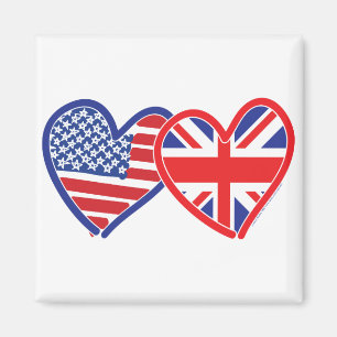 Íman Bandeira Americana/Union Jack Flag Hearts