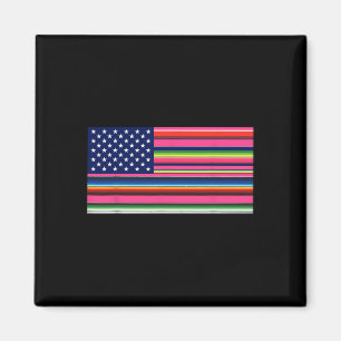 Íman Bandeira Americana Usa Serape Cinco De Mayo Par