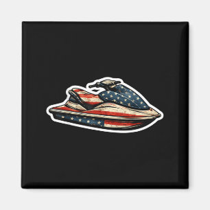 Íman Bandeira americana vintage amante de jet ski propr