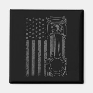 Íman Bandeira Americana Vintage Pistão Carro de Músculo