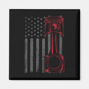 Íman Bandeira Americana Vintage Pistão Carro Muscle Eng