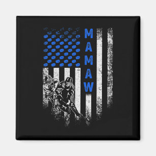 Íman Bandeira Americana Vintage Usa Orgulhosa Mamãe Hoc