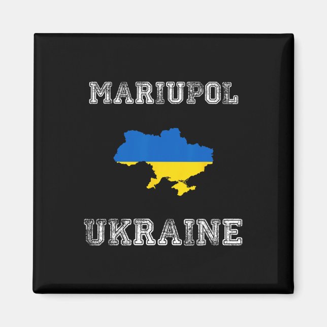 Íman Bandeira Angustiada da Ucrânia Orgulho de Mariupol (Frente)