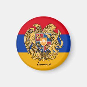 Íman Bandeira armênia, emblem e fã de férias/esporte