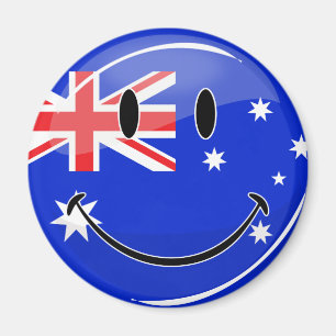 Íman Bandeira australiana de sorriso lustrosa