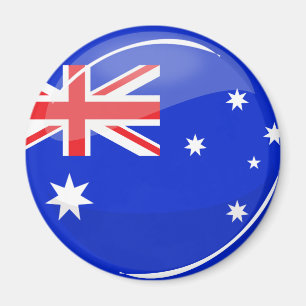 Íman Bandeira australiana redonda lustrosa