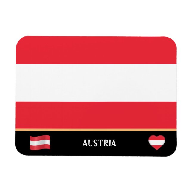 Íman Bandeira austríaca e viagem austríaca / Áustria (Horizontal)