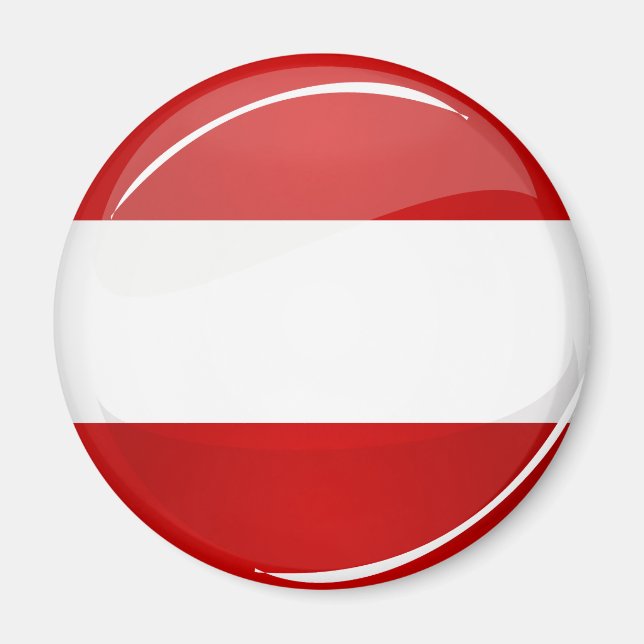 Íman Bandeira austríaca redonda brilhante (Frente)