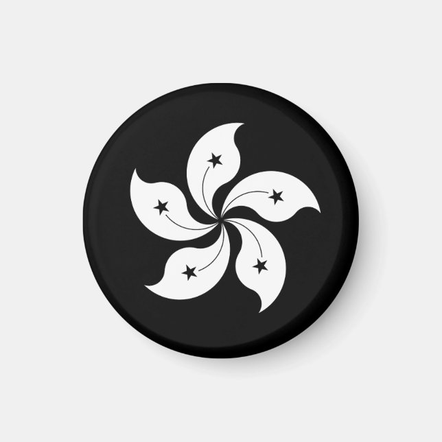 Íman bandeira Bauhinia preta (Frente)
