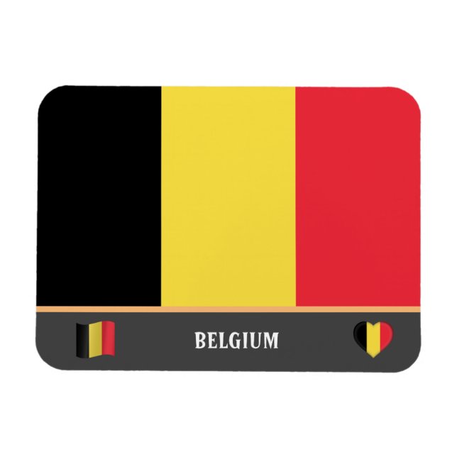 Íman Bandeira belga e viagem belga/Bélgica (Horizontal)