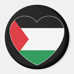 Íman bandeira branca palestina design gráfico cardíaco