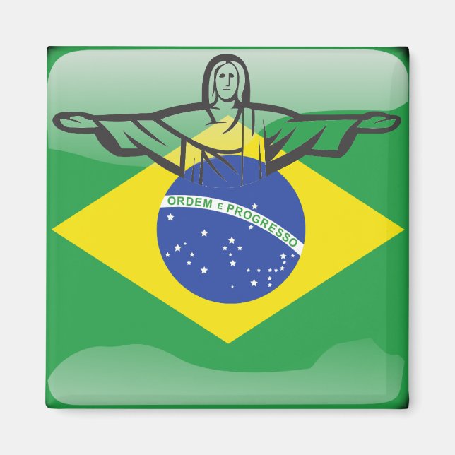 Íman Bandeira brilhante brasileira (Frente)
