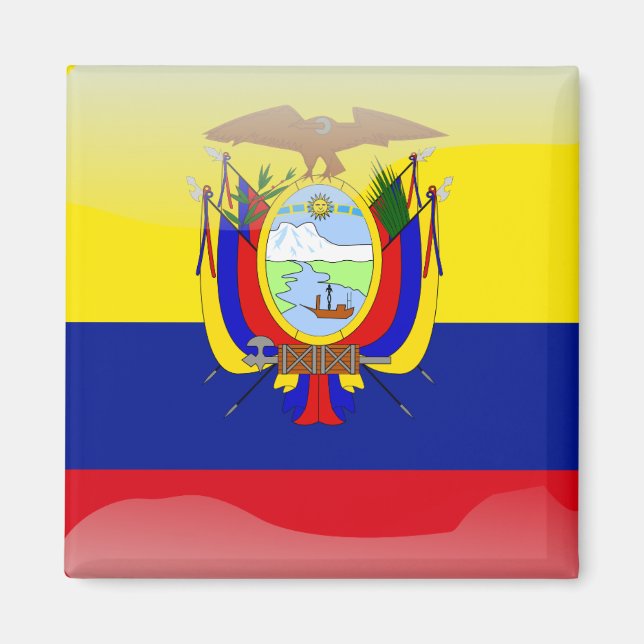Íman Bandeira brilhante equatoriana (Frente)