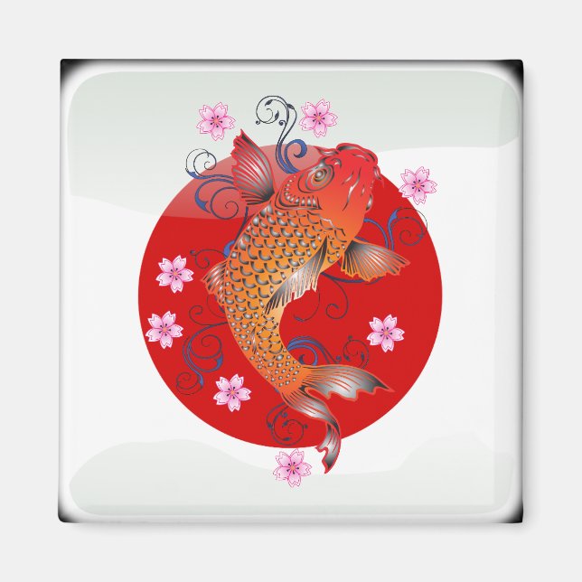 Íman bandeira brilhante japonesa (Frente)