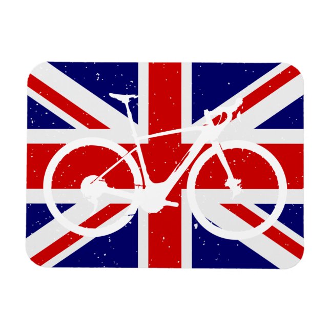 Íman Bandeira Britânica Entusiasta de Ciclismo (Horizontal)