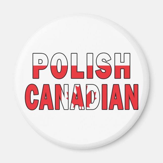 Íman Bandeira Canadense Polonesa (Frente)