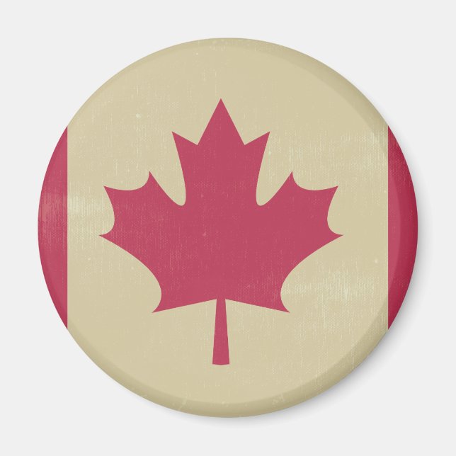 Íman bandeira canadiana grunge (Frente)