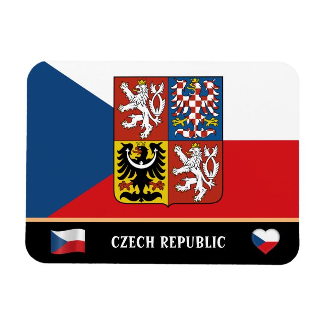 Íman Bandeira checa e país viagem/República Checa (Horizontal)