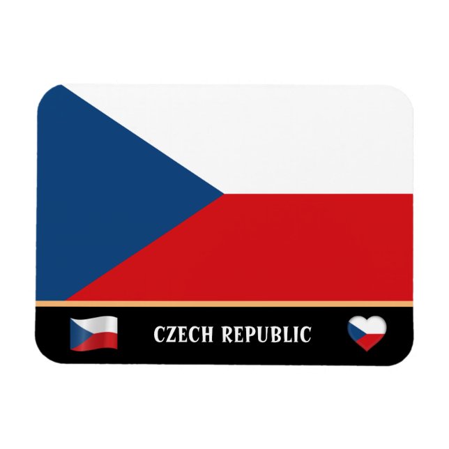 Íman Bandeira checa e país viagem/República Checa (Horizontal)