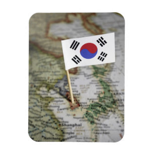 Íman Bandeira coreana sul no mapa