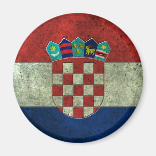 Íman Bandeira croata efeito de aço envelhecido