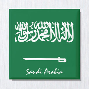 Íman Bandeira da Arábia Saudita e fãs de férias/espo