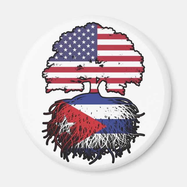 Íman Bandeira da Árvore Americana Cubana (Frente)