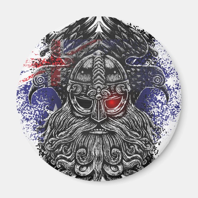 Íman Bandeira da Austrália mitologia vikinga espadas co (Frente)