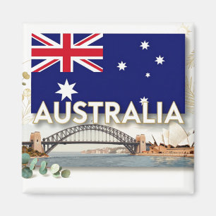 Íman Bandeira da AUSTRÁLIA Premium Patrimônio Costeiro
