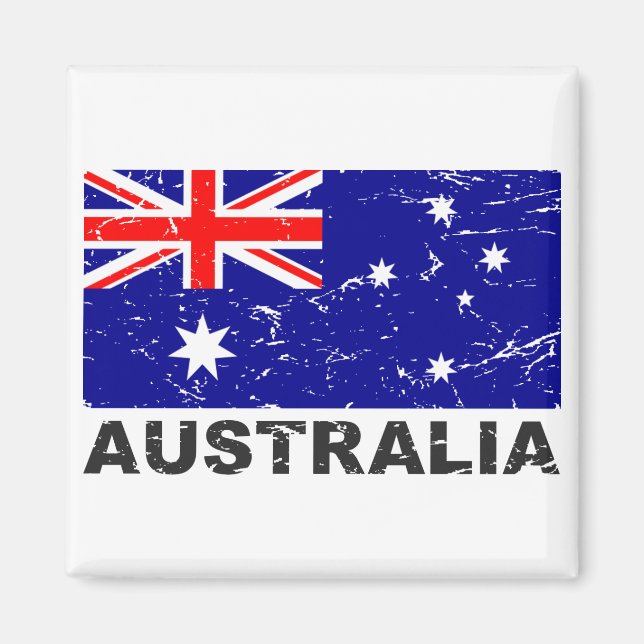 Íman Bandeira da Austrália Vintage (Frente)