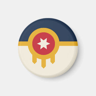 Íman Bandeira da cidade de Tulsa, estado de Oklahoma