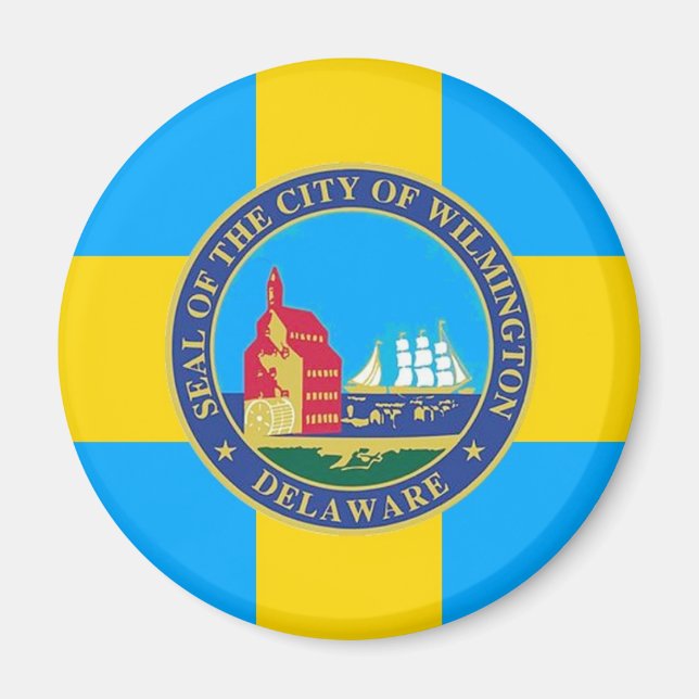 Íman Bandeira da cidade de Wilmington, Delaware (Frente)