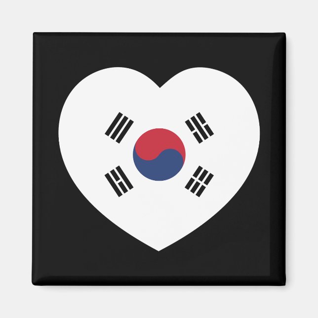 Íman Bandeira da Coreia do Sul Coração (Frente)