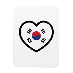 Íman Bandeira da Coreia do Sul Coração