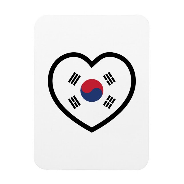 Íman Bandeira da Coreia do Sul Coração (Vertical)