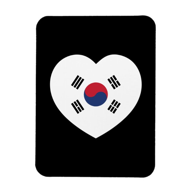 Íman Bandeira da Coreia do Sul Coração (Vertical)