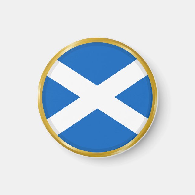 Íman Bandeira da Escócia no Círculo Dourado (Frente)