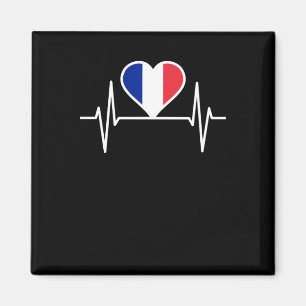 Íman Bandeira da França Coração Batendo