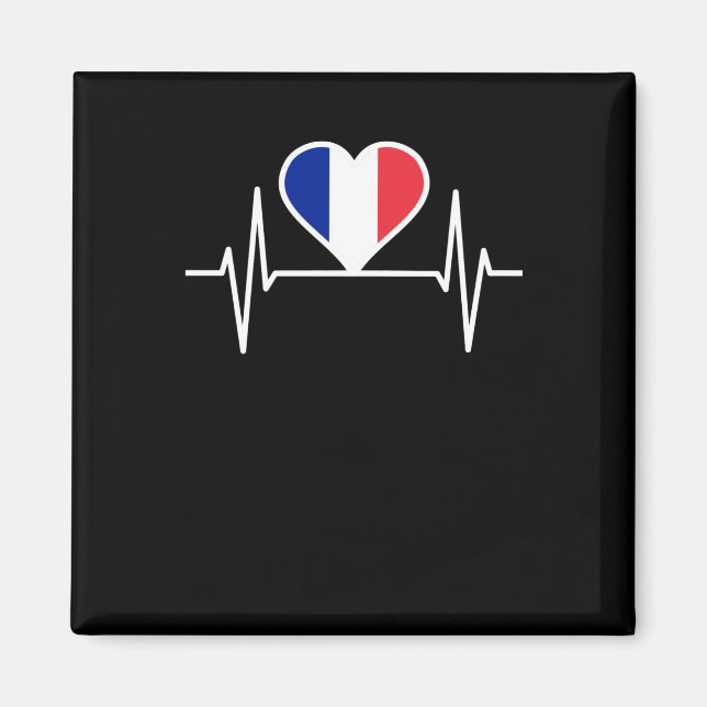 Íman Bandeira da França Coração Batendo (Frente)