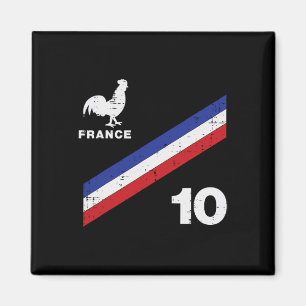 Íman Bandeira da França Galo Número 10 Fã de Futebol Ho