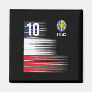 Íman Bandeira da França Número 10 Futebol Francês Homen