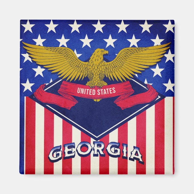 Íman Bandeira da Geórgia EUA (Frente)