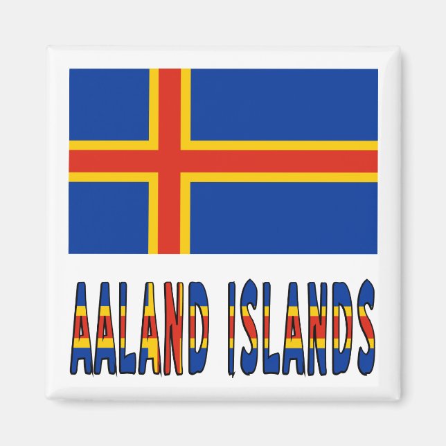 Íman Bandeira da Ilha de Aaland Cores da Bandeira das I (Frente)