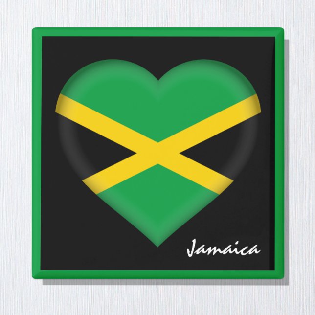 Íman Bandeira da Jamaica e Coração jamaicano, feriado/e (Criador carregado)