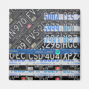 Íman Bandeira da Linha Azul fina do Michigan por Design